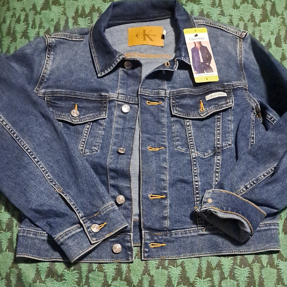 Calvin Klein Indigo Denim Truckers Jacket Size Small New